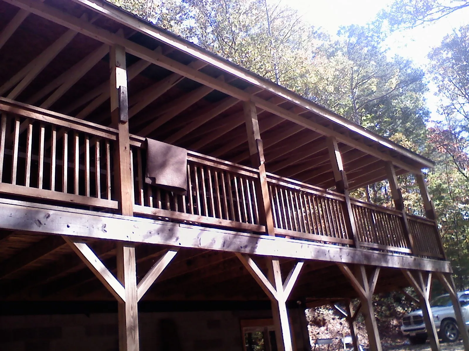 Timber framing under a new elevated porch and deck — Roof Leak Repair in Toms River by Roofing Brothers